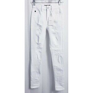 NWT Kancun Hi-Rise Estillo Distressed White Jeans Women's size 1 / 24